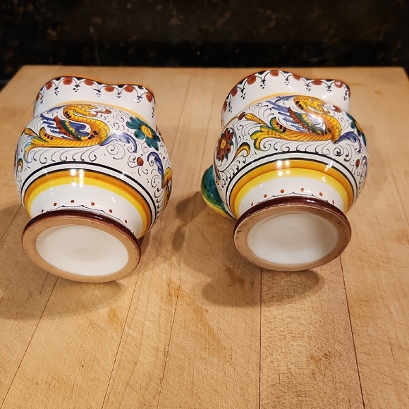 Small Italian Ceramic Pitchers with Dragon Design - Picture 3 of 3
